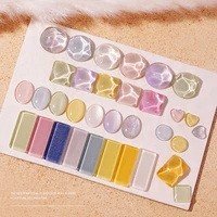 40pcs transparent glass nail art display for showing gel polish designs nail color board tips card japanese style manicure tools