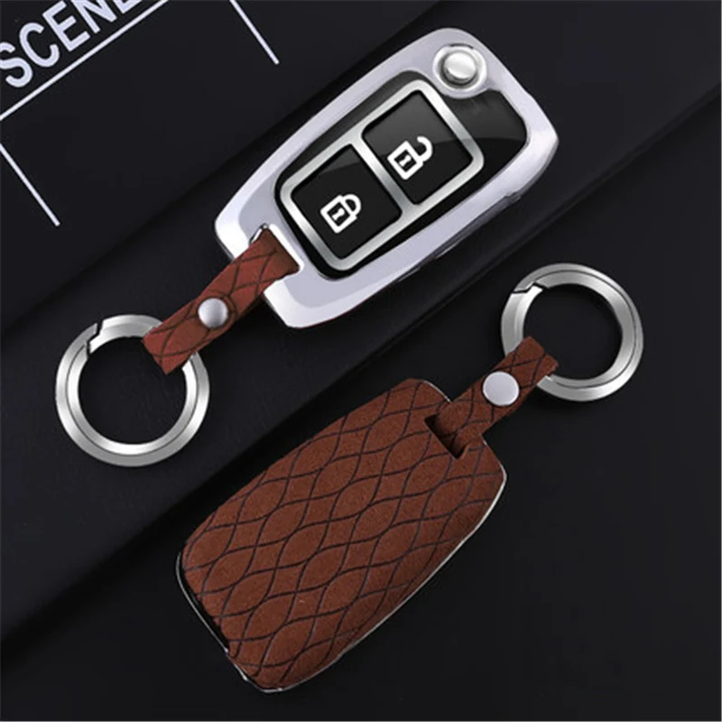 M-brown Флип Меховой чехол для ключа автомобиля для hyundai Verna Sonata Tucson Fe TM 20 Solaris Azera Grandeur i30 i35 iX20 чехол для смарт-держателя - Название цвета: M-brown