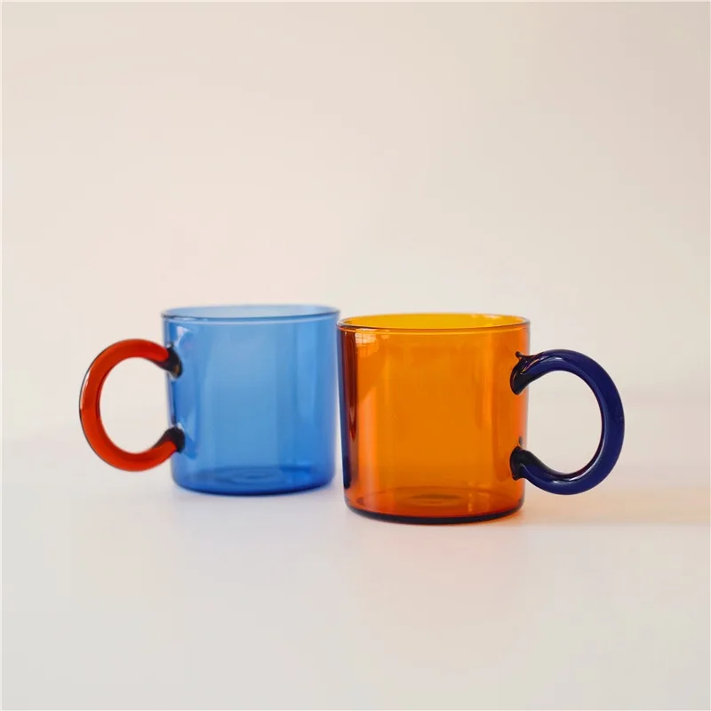 Кофейная чашка из цветного стекла термостойкая стеклянная кружка креативная