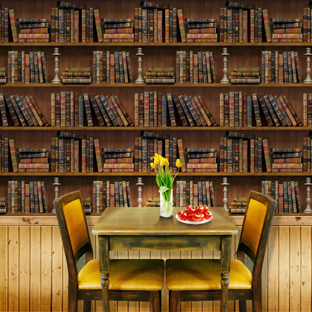 

Wallpaper for Door PVC Library Bookshelf Border wall Sticker self adhesive wall skirting For Bedroom Decor Mural Home Decoration