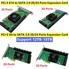 Плата расширения 88SE9215 с 5-24 портами SATA 3,0 на PCIe, PCI Express, адаптер SATA 3, конвертер с радиатором для HDD