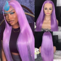 shumeida purple color 1316 lace front human wigs brazilian remy hair wig long straight baby hair for black women preplucked
