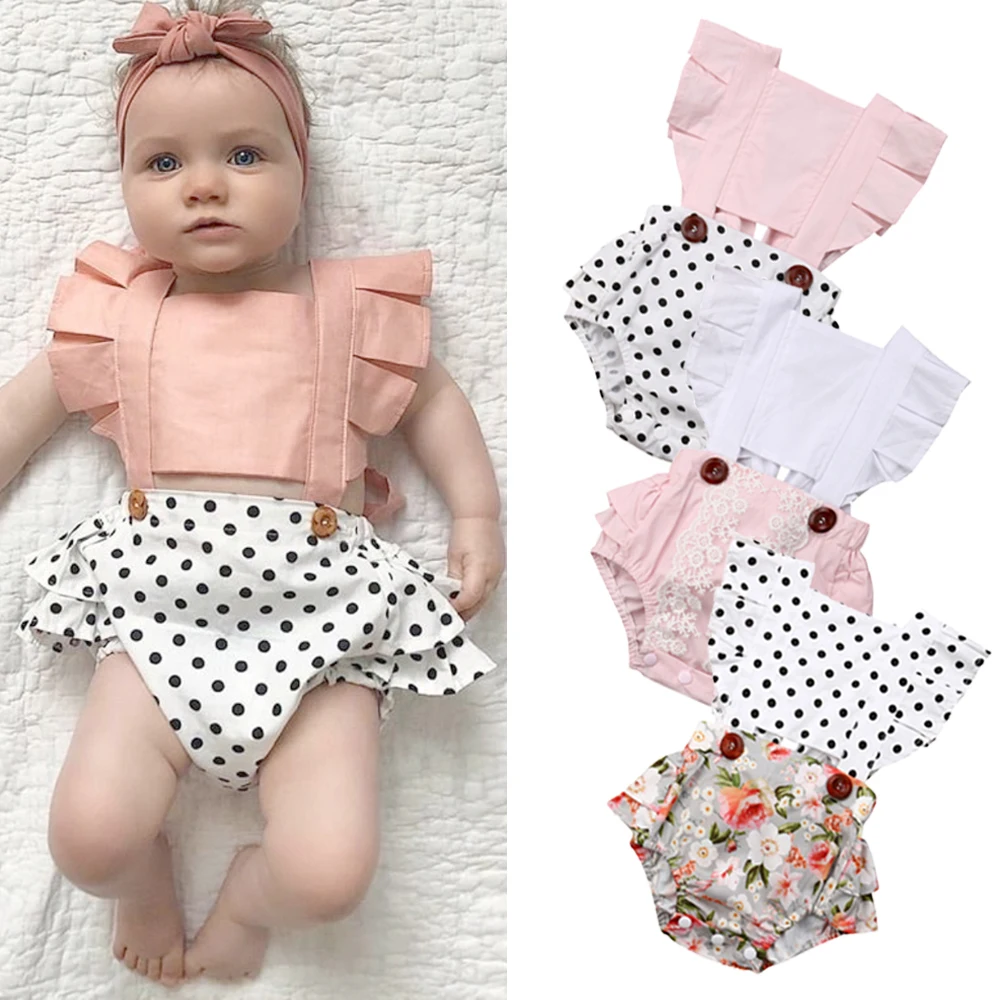 Ropa para beb&eacute; reci&eacute;n nacido, Pelele de empalme de encaje, mono sin espalda, traje de sol, ropa para beb&eacute;-4