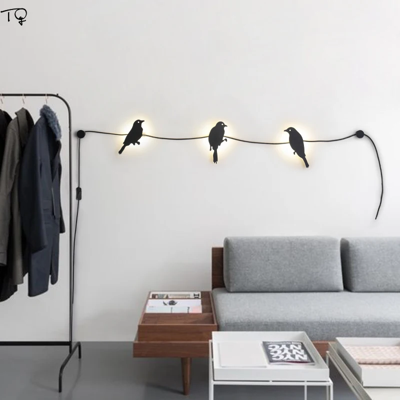Птица лампа креативный Индивидуальный Светодиодный настенный светильник