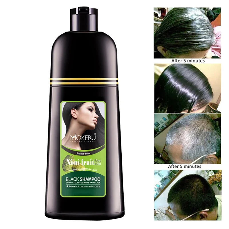 

Mokeru Organic Natural Fast Hair Dye Only 5 Minutes Noni Plant Essence Black Shampoo Hair Color Dyes For Cover Gray White Hair