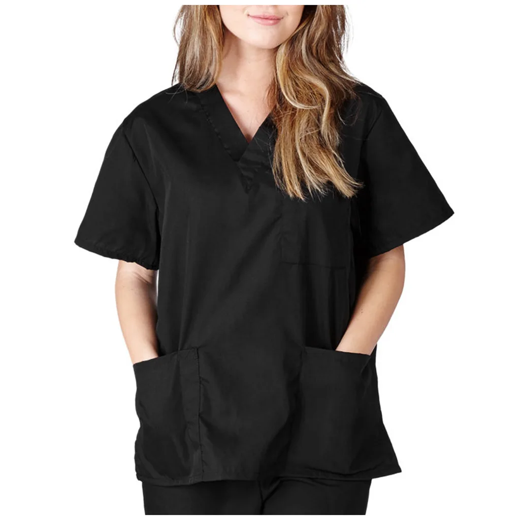 

Women's new short sleeve V-neck Nursing Uniform