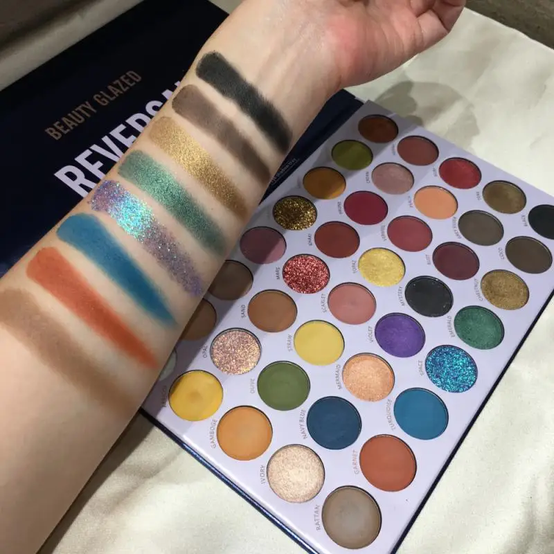 Beauty Glazed тени для век Палитра 40 цветов блестящие зеркальные Водонепроницаемая
