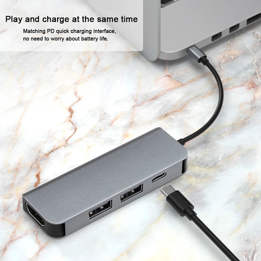 

4 in 1 USBC Typec for HDTV Multifunction Multiport Card Reader Adapter Docking Station Computer Peripherals