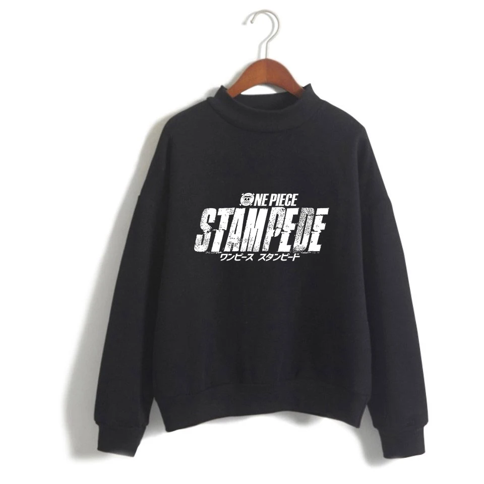 

Harajuku Cartoon Anime Luffy Turtleneck Sweater Men's and Women's Sweatshirt Autumn and Winter Girls Trend Street Loose Sweater