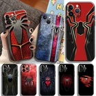 Чехол с логотипом Человека-паука для Apple iPhone 13 12 11 Pro Max 13 12 Mini X XR XS Max 5 6 7 8 Plus, черный бампер