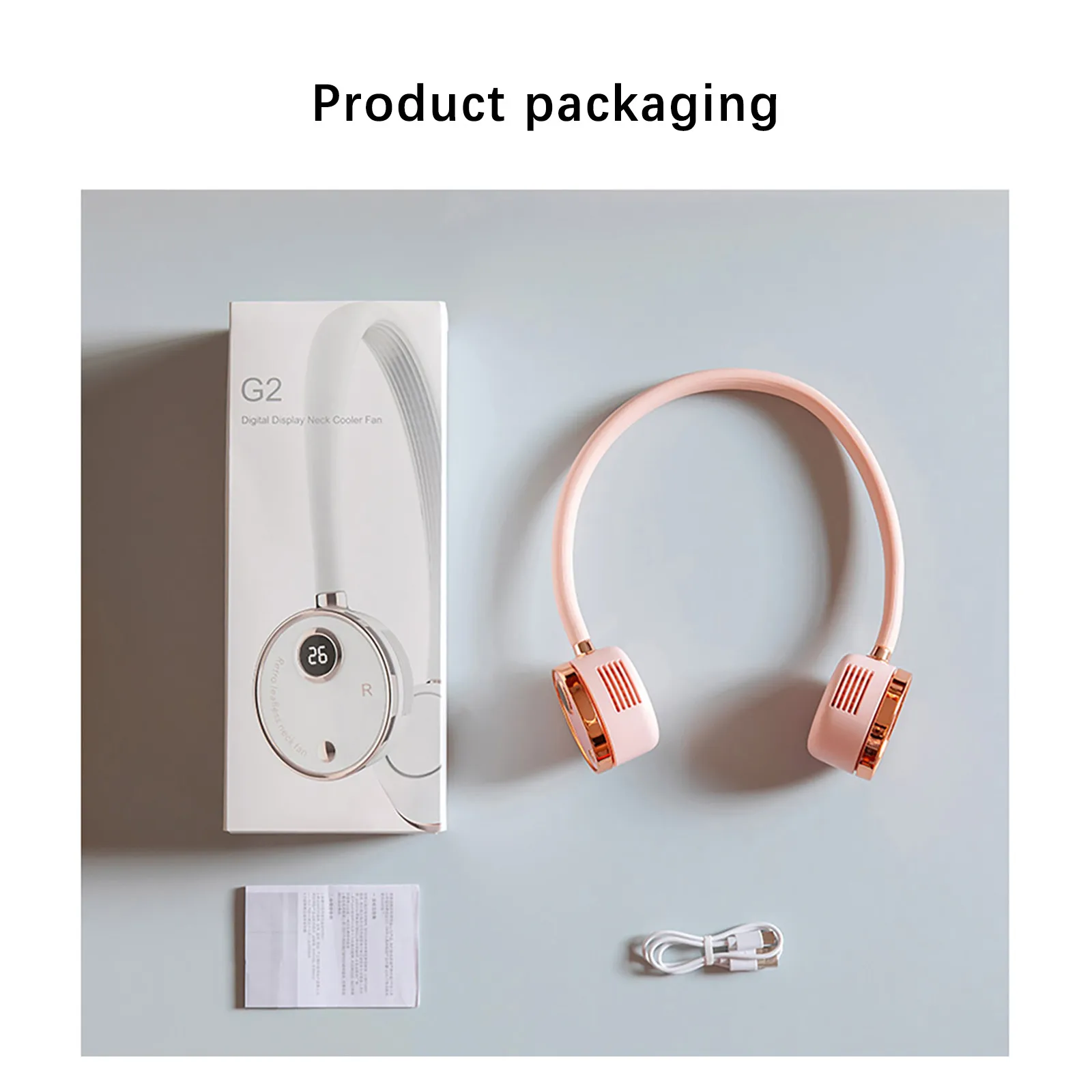 

Mini Fan Portable Neck Hanging Fan USB Rechargeable Large capacity batterySpeeds Hands Free Personal Fan for Home Office Outdoor