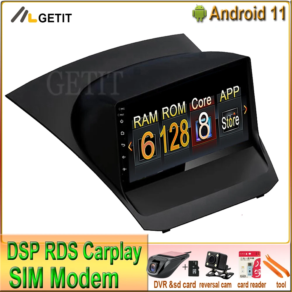 Автомобильный стерео Мультимедийный Плеер Android 11 0 6 + 128 ГГц для Ford Fiesta 2009 2017 IPS GPS