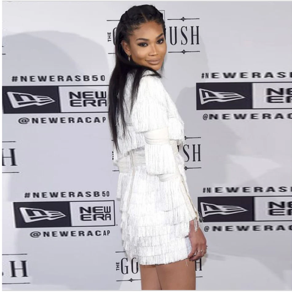 Женское Клубное Бандажное платье миди красное Белое Облегающее Платье с длинным