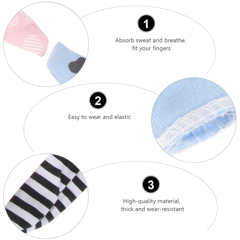 

50pcs Cotton Finger Cover Sweat-absorb Finger Protective Sleeves Breathable Fingertip Cover for Men (Random Color)