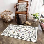 Простой геометрический полосатый ковер в марокканском этническом стиле, для спальни, прикроватной тумбочки, для гостиной, Детская игровая палатка, нескользящий напольный коврик