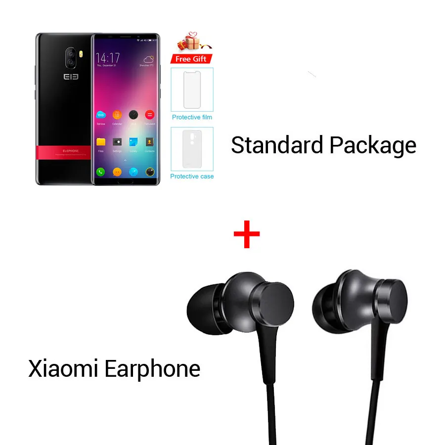 Elephone P11 3D MT6797T Deca Core Смартфон FHD+ 6,0 ''Android 8,0 4 Гб ОЗУ 64 Гб ПЗУ 16 МП 3200 мАч FingerprintOTG 4G мобильный телефон - Цвет: Black N Earphone