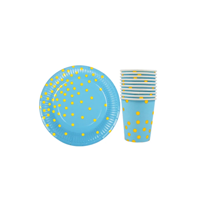 20 шт./компл. цветные бумажные стаканы в полоску и тарелки украшение на свадьбу