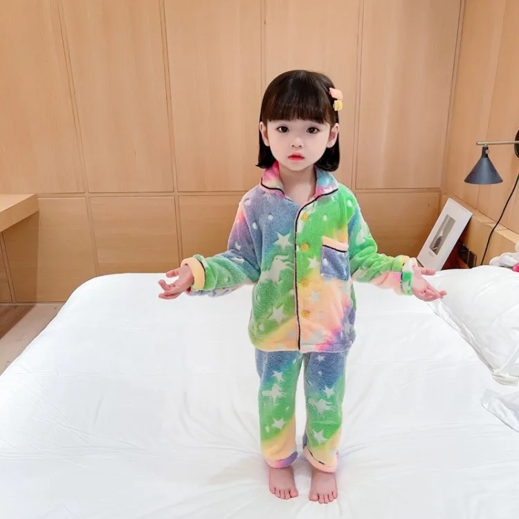 

Пижама детская с длинным рукавом и единорогом, на осень/зиму