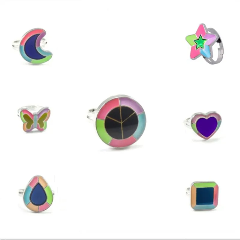 

Intelligent jewelry multiple emotional temperature sensitive rings, multiple rings randomly transferred