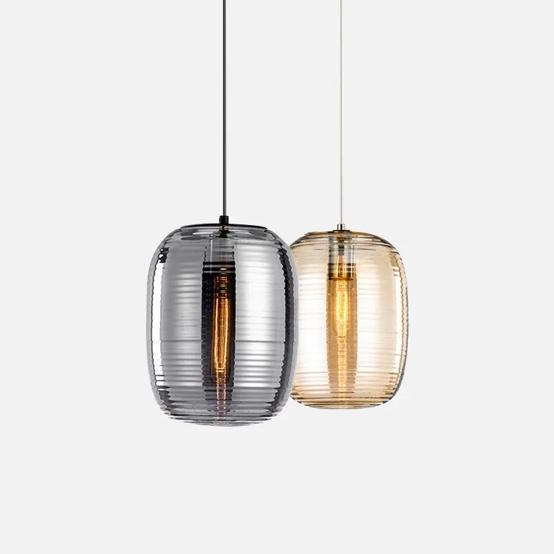 

Modern Pendant Lights Striped Glass Hanglamp For Dining Room Bedroom Loft Bar Decor Nordic Home Interior Dining Table Chandelier
