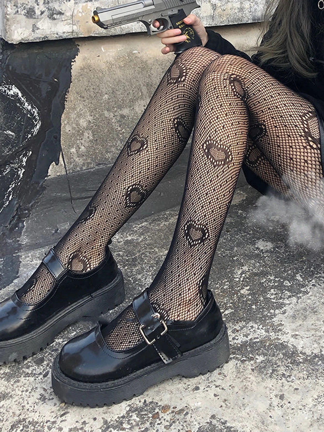 1 пара сексуальных модных колготок до бедра в форме сердца Сетчатые эластичные