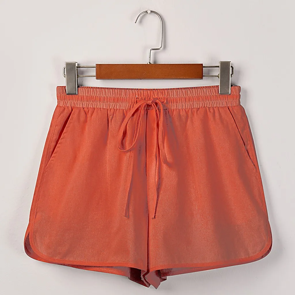 

2020 New Summer Casual Solid Pocket Shorts Women Plus Size High Waist Shorts Fashion Short Pants Streetwear Women's Shorts Z0421