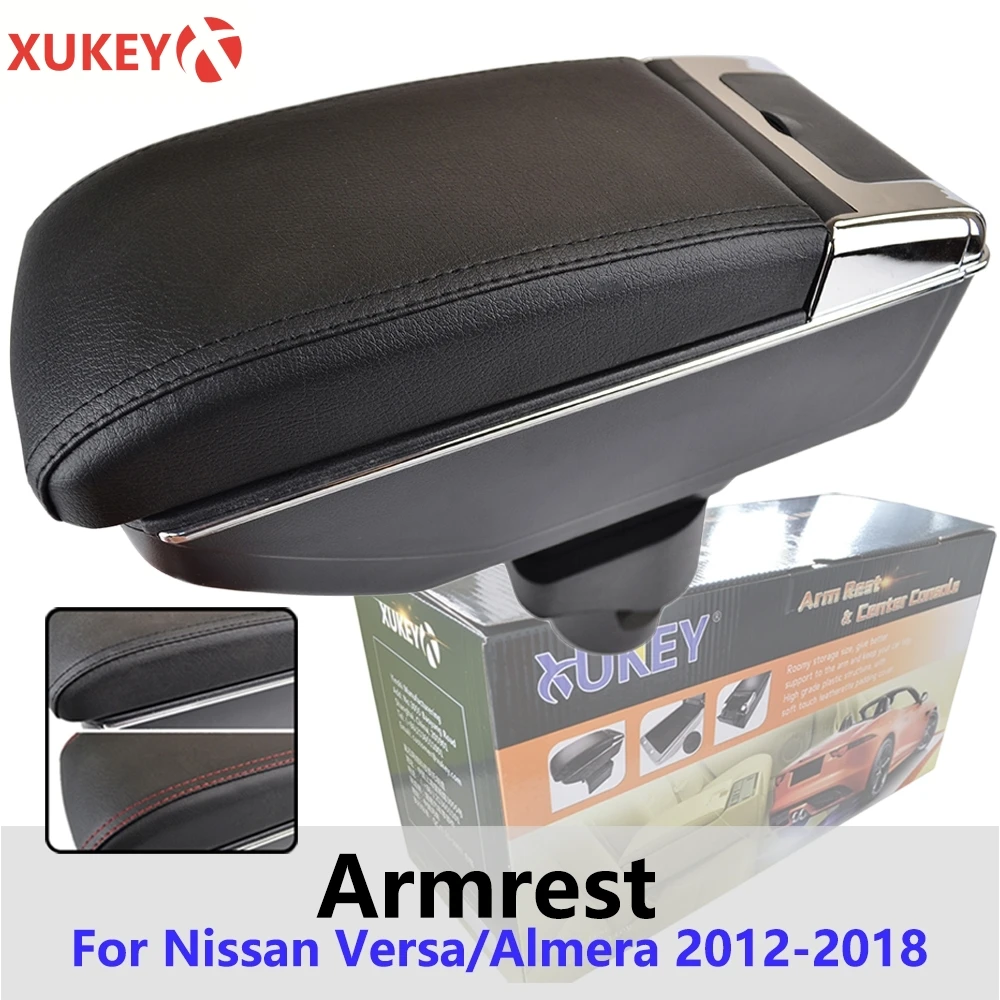 Подлокотник Xukey для Nissan VERSA Sedan Latio Sunny 2012 2018 центральный подлокотник черный ящик