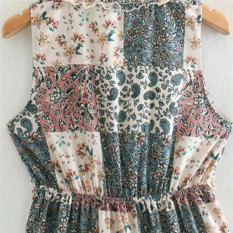 

floral paisley print v neck sleeveless sexy dress maxi casual summer long dress boho robe femme za 2020 women vestidos mujer new