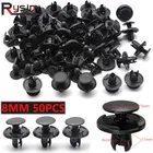 8 мм Автомобильная заклепка крепеж 50 шт. Черный Пластиковый Фиксатор бампер заклепка отделка Зажим 8 мм отверстие заклепки универсальные подходит для Toyota