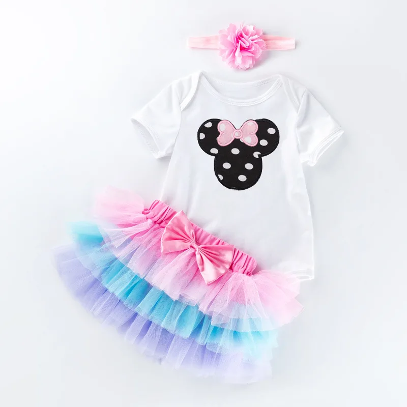 Наряды на День рождения летняя Милая Одежда для маленьких девочек костюмы платье