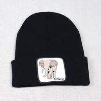 winter sports women hats knitted elephant print warm beanies hat unisex casual men skullcap fashion winter ski caps