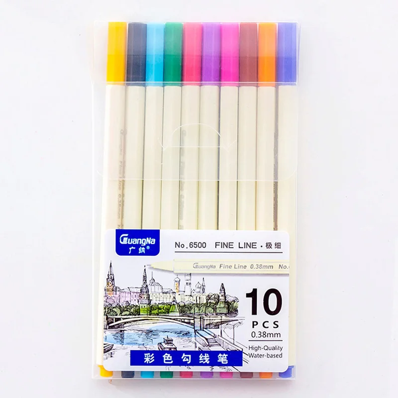 Guangna 6500 10 цветная авторучка для подписи металлическая альбома рисования|Цветные