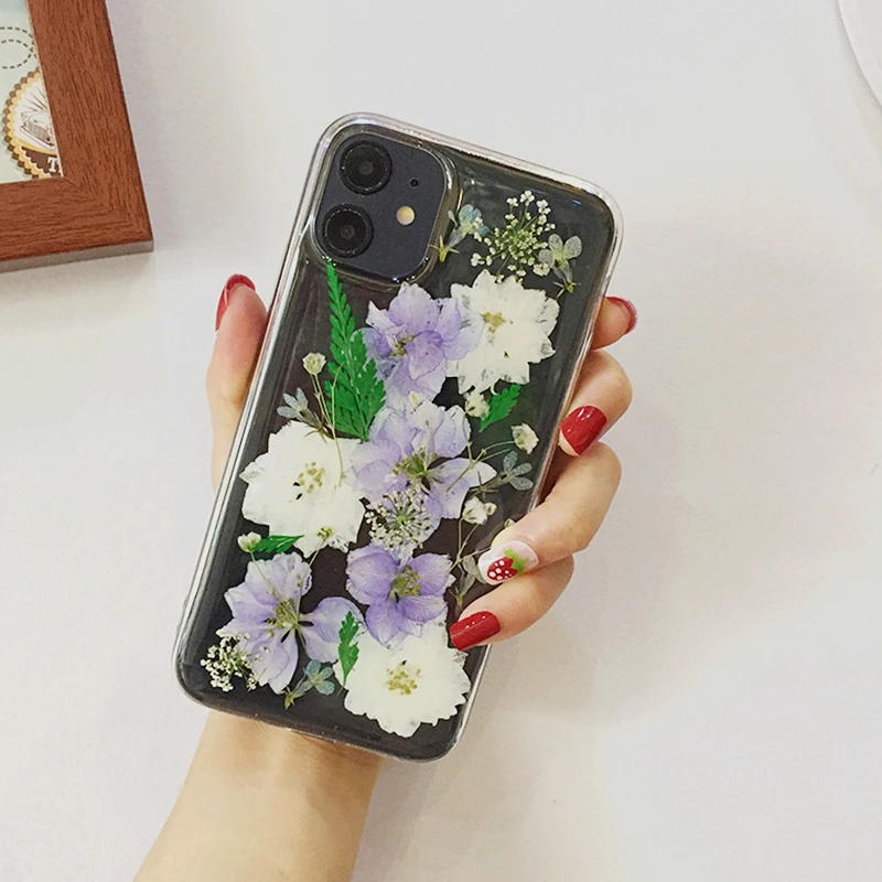 Tfshining настоящие цветы сухоцветы чехол для телефона iPhone 11 X XR XS Max 6 6S 7 8 Plus Pro
