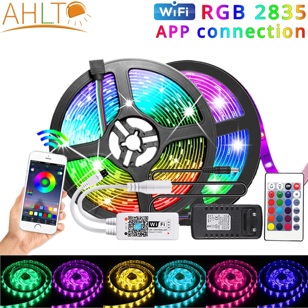 Светодиодная лента с Wi Fi SMD 2835 RGB 12 В постоянного тока настольные потолочные лампы