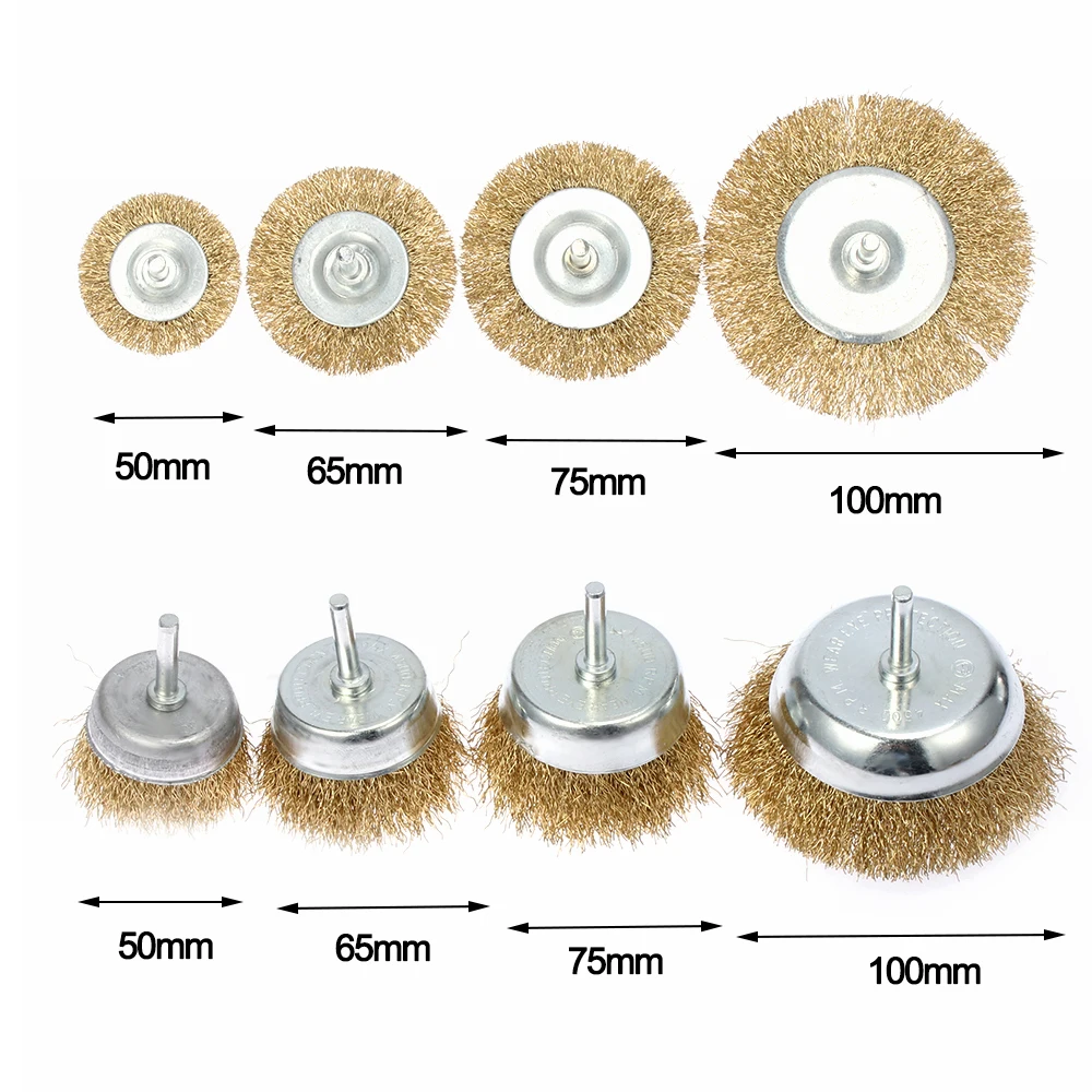 Латунные проволочные колеса плоская чашка щетка для удаления ржавчины полировка