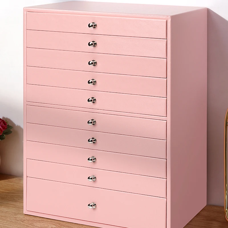 Multi-Layer Jewelry Box, Necklace, Jewelry, Ten-Layer Storage Box, Large-Capacity, High-End Light Luxury Storage Cabinet