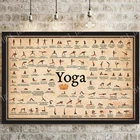 Плакат с йогой, асаны для йоги, горизонтальные отпечатки в позах йоги, для занятий йогой из дома, декор для студии йоги, для любителей йоги