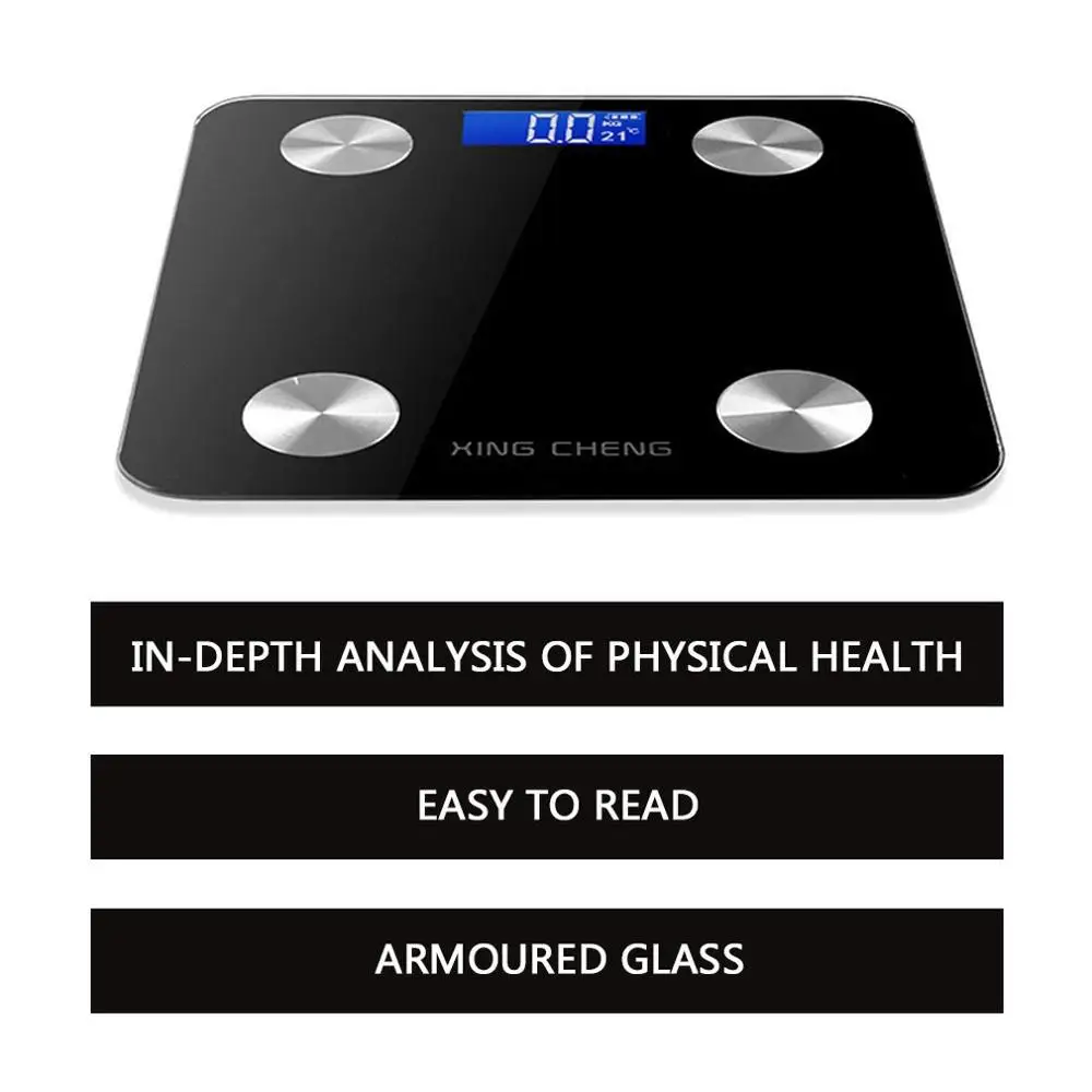 Черная интеллектуальная шкала жира для тела бытовая электронная человеческого