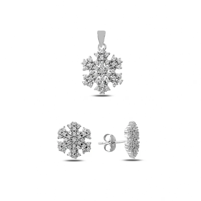

Silverlina рафинированного серебра циркона кубический циркониевая Снежинка комплект