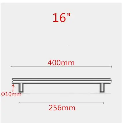 16inch 256mm Дверца кухонного шкафа из нержавеющей стали Т-образная ручка для шкафа Мебельная ручка ящика шкафа Ручка - Цвет: 16inch 256mm
