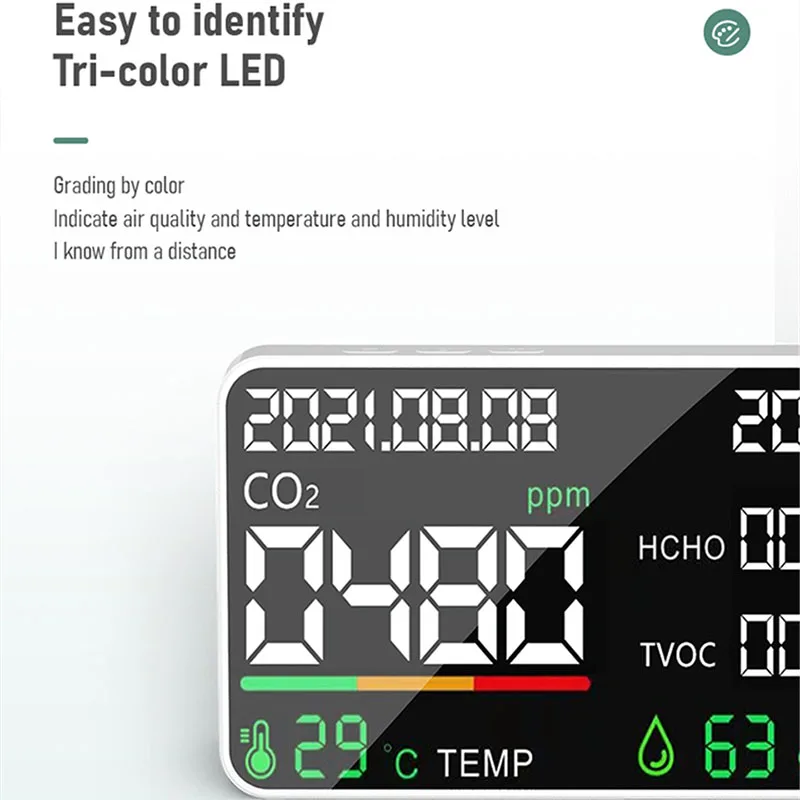 Многофункциональный цифровой измеритель CO2 5 в 1 прибор для измерения температуры