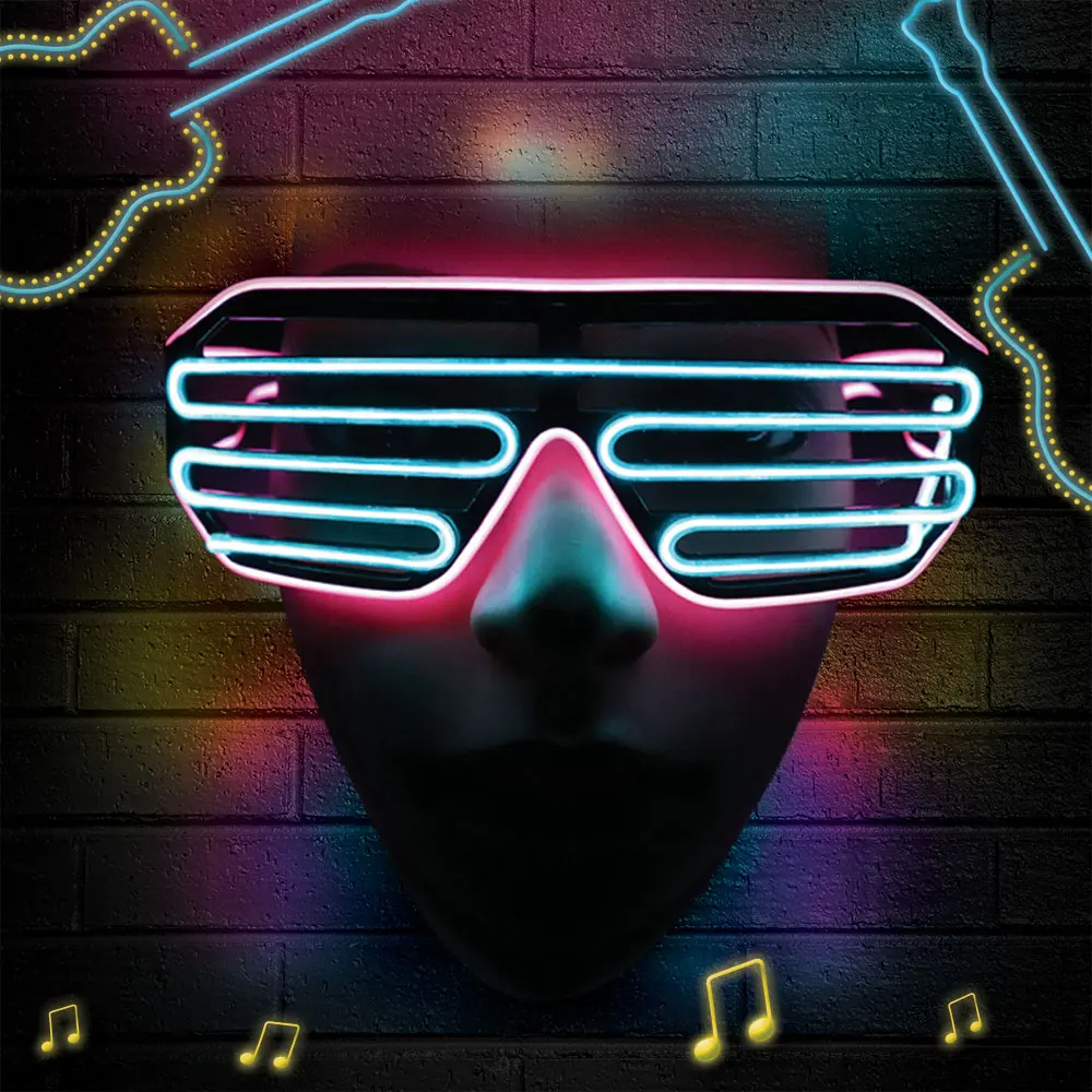 Светодиодсветодиодный очки 15 цветов на выбор светильник светящиеся неоновые с