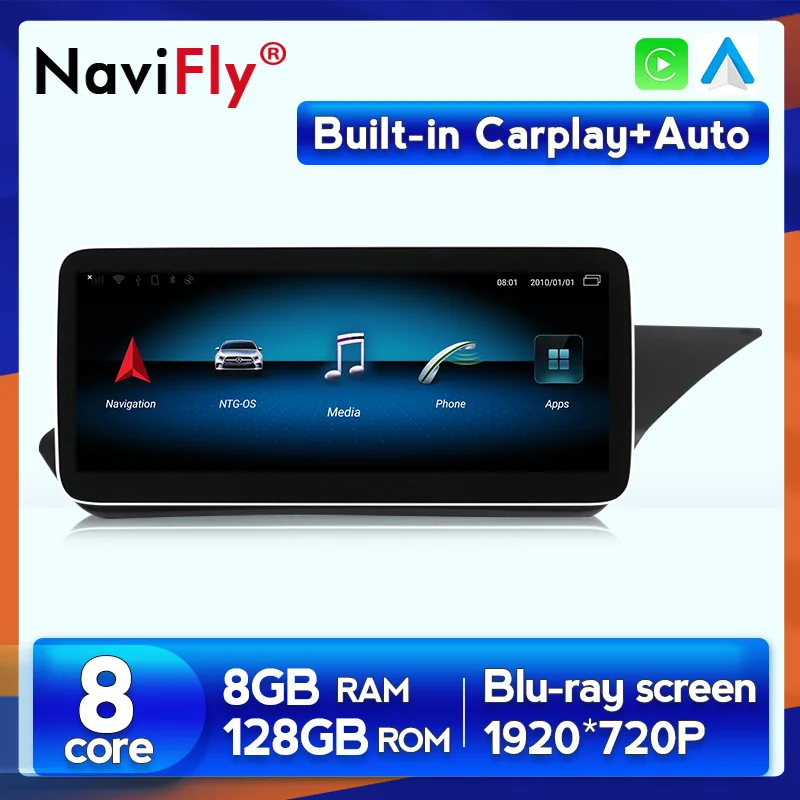 

12.5''Blu-Ray Screen DSP Carplay Auto Android 10 8Core 8G RAM 128G ROM Car GPS Audio For Mercedes Benz E Class W212 2009-2015