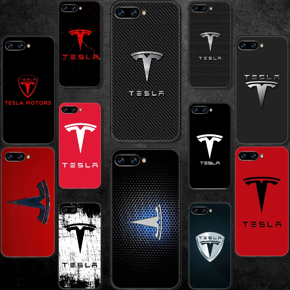 

Tesla Car Logo Phone Case Cover Hull For HUAWEI Honor 6A 7A 7C 8 8A 8S 8x 9 9x 10 10i 20 Lite Pro black Cover Fashion Back Trend