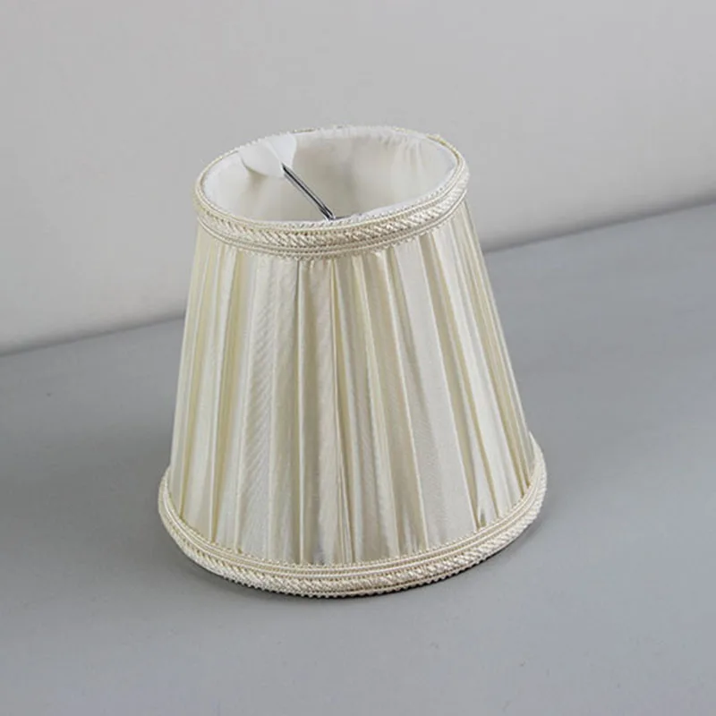 

2PCS DIA 14.5cm Modern Mini Cream Color Fabric Lampshade,High Quality Chandelier Wall Light Lamp Shades,Clip On