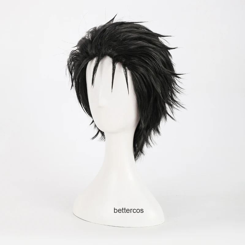 Steins Gate 0 Okabe Rintarou Cosplay Wigs Short Black Heat Resistant Synthetic Hair Wig + Cap | Costumes