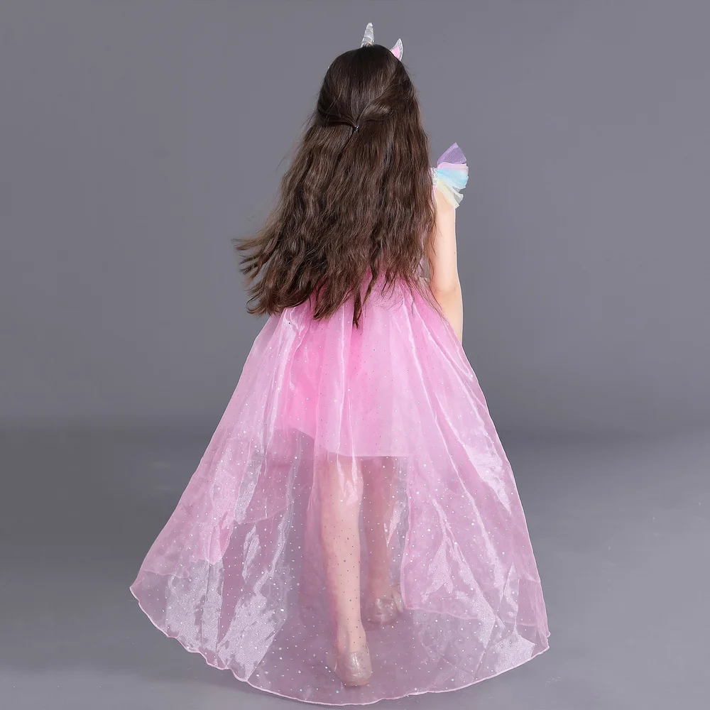 Для маленьких девочек с цветочным рисунком Пышное детское платье феи одежда для