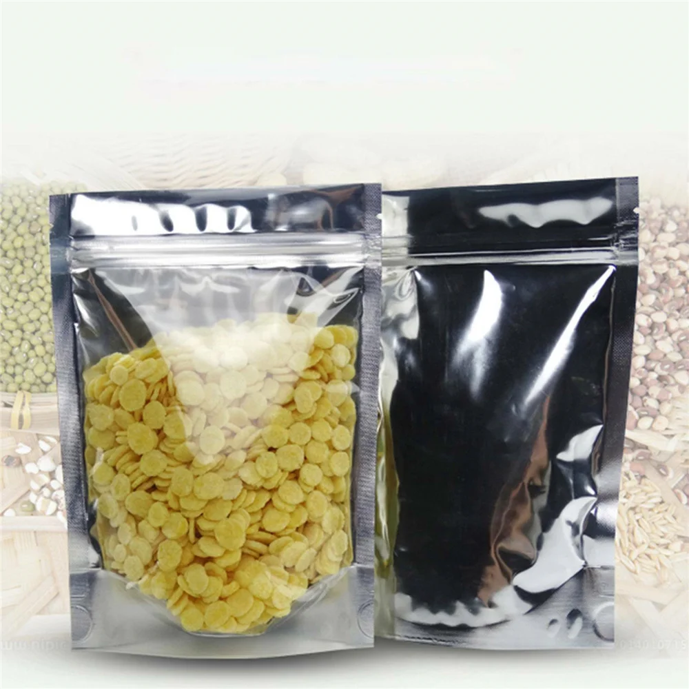 

100pcs/pack Food Storage Pack Mylar Packaging Vacuum Pouches Bags Silver Aluminum Foil Clear Plastic 5 Styles Wholesale