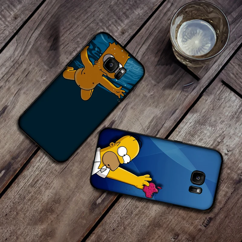 Смешной Симпсоны Мягкий силиконовый чехол для телефона Samsung Galaxy S6 S8 край S7 S9 плюс