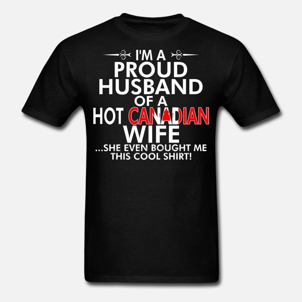 Мужская футболка с надписью Я горд муж горячей канадской жены желоб для женщин и
